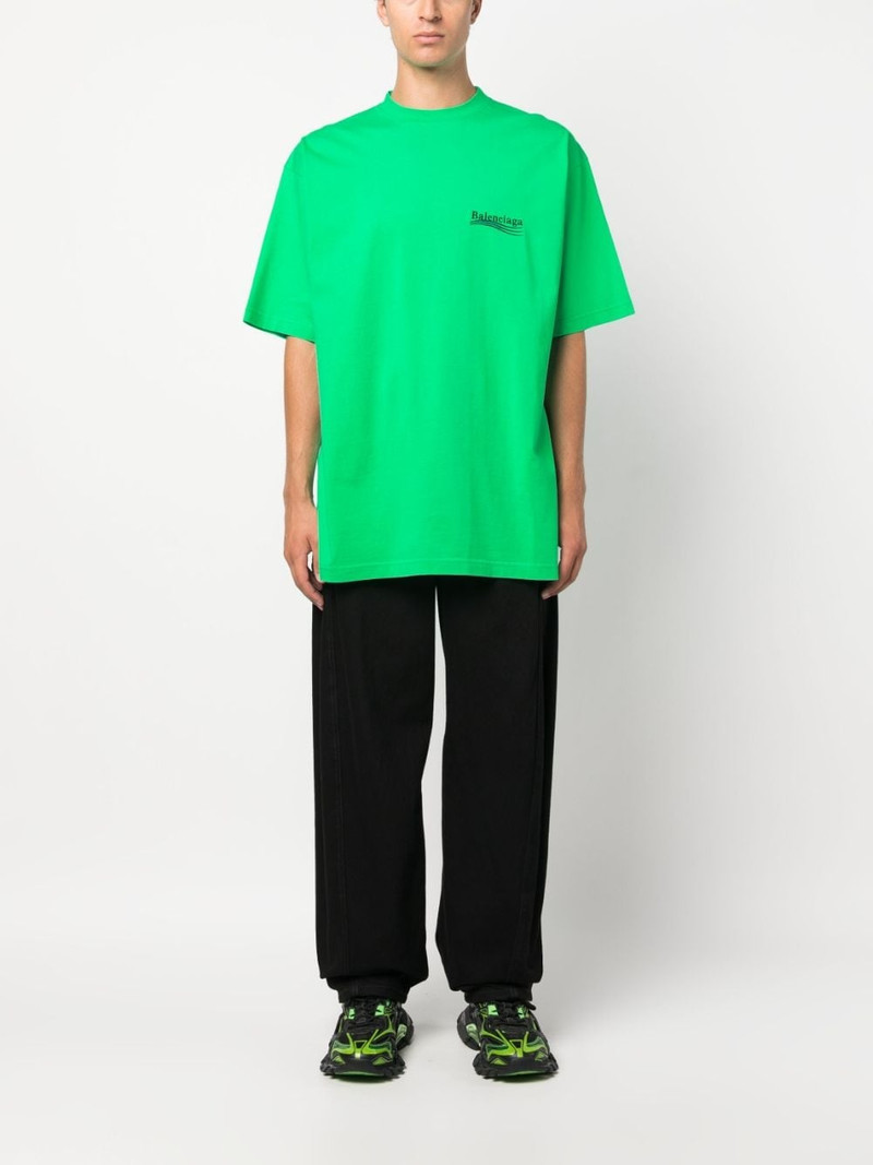 BALENCIAGA logo-embroidered cotton T-shirt outlook