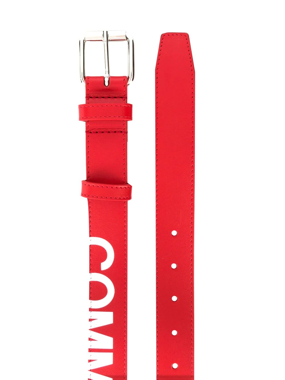 cut-off logo leather belt - 2