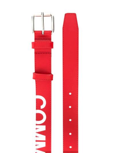 Comme Des Garçons cut-off logo leather belt outlook