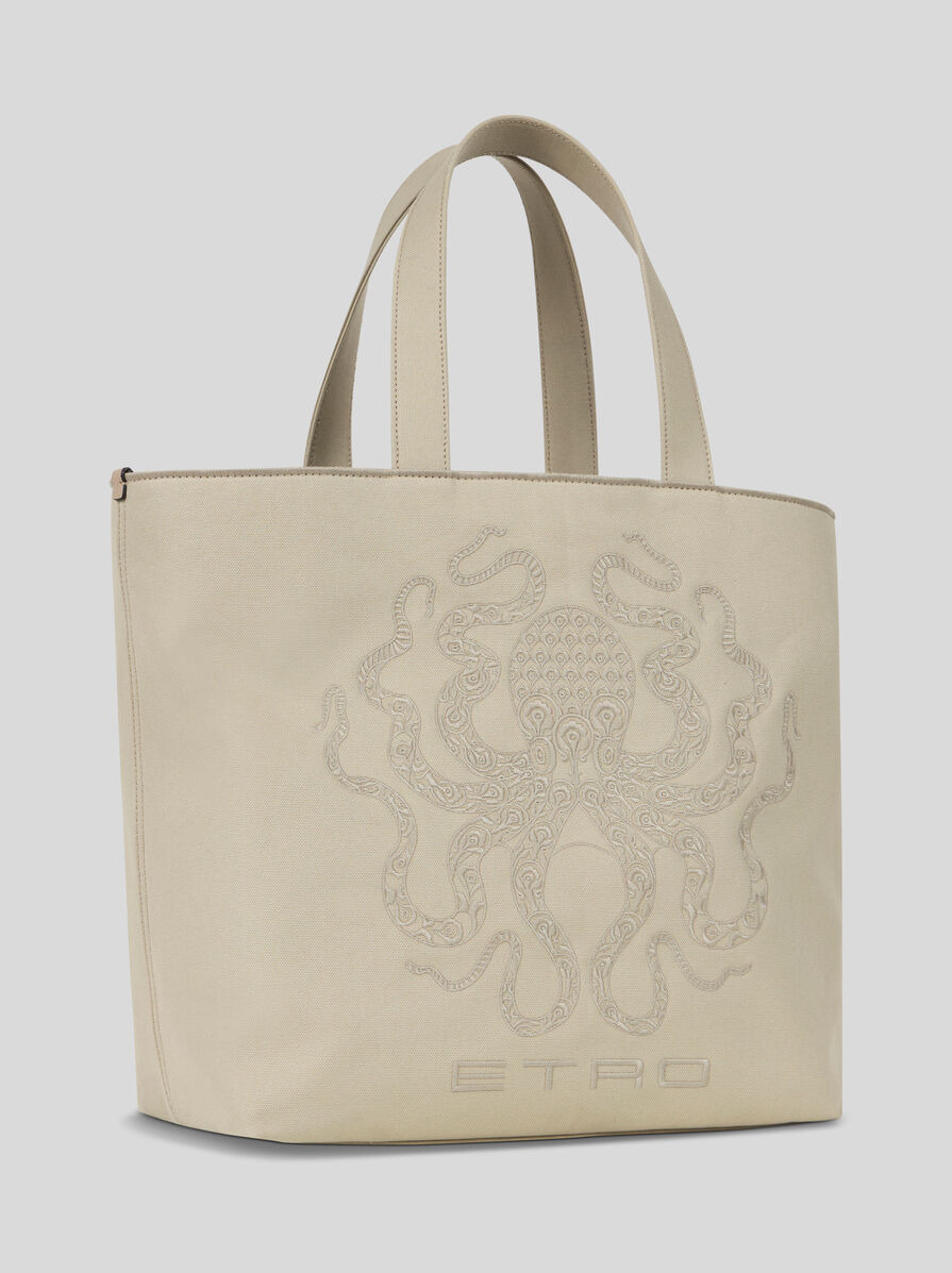 MAXI TOTE BAG WITH OCTOPUS EMBROIDERY - 5