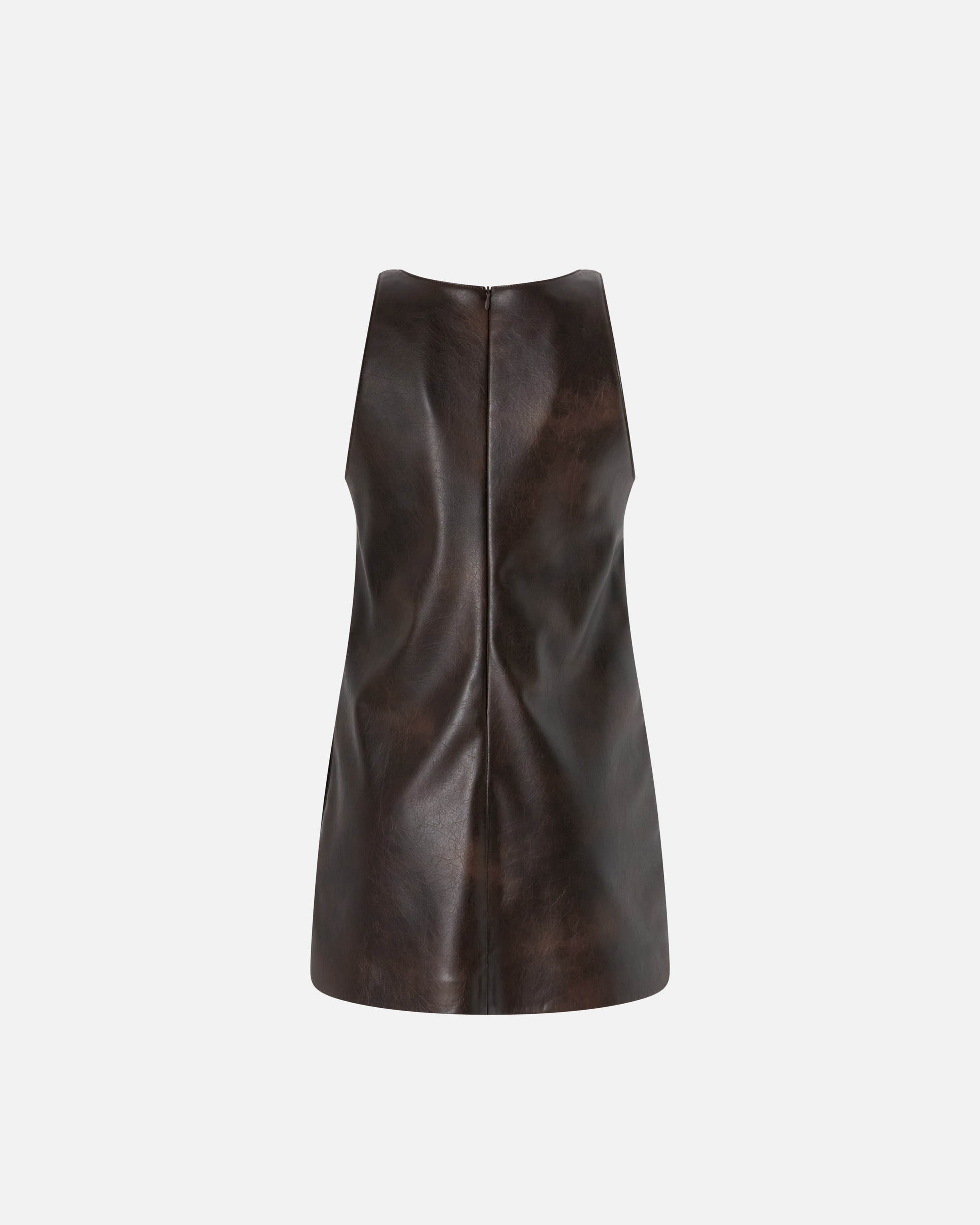 LEATHER-EFFECT MINI TUNIC DRESS - 6
