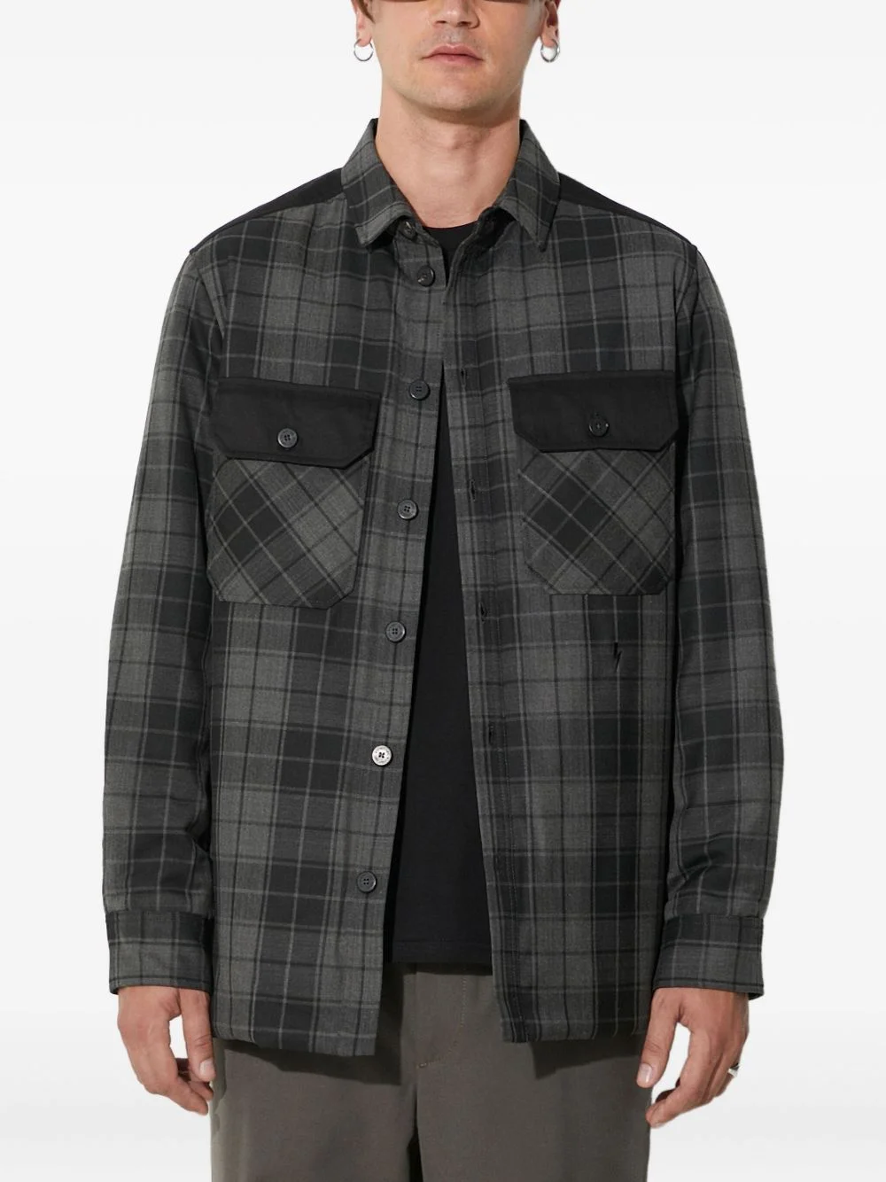 check-pattern shirt jacket - 1