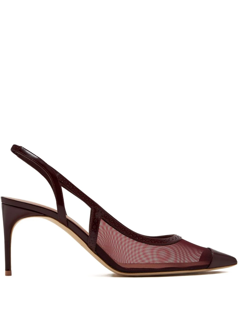 mesh-panelled pointed-toe slingback pumps - 1