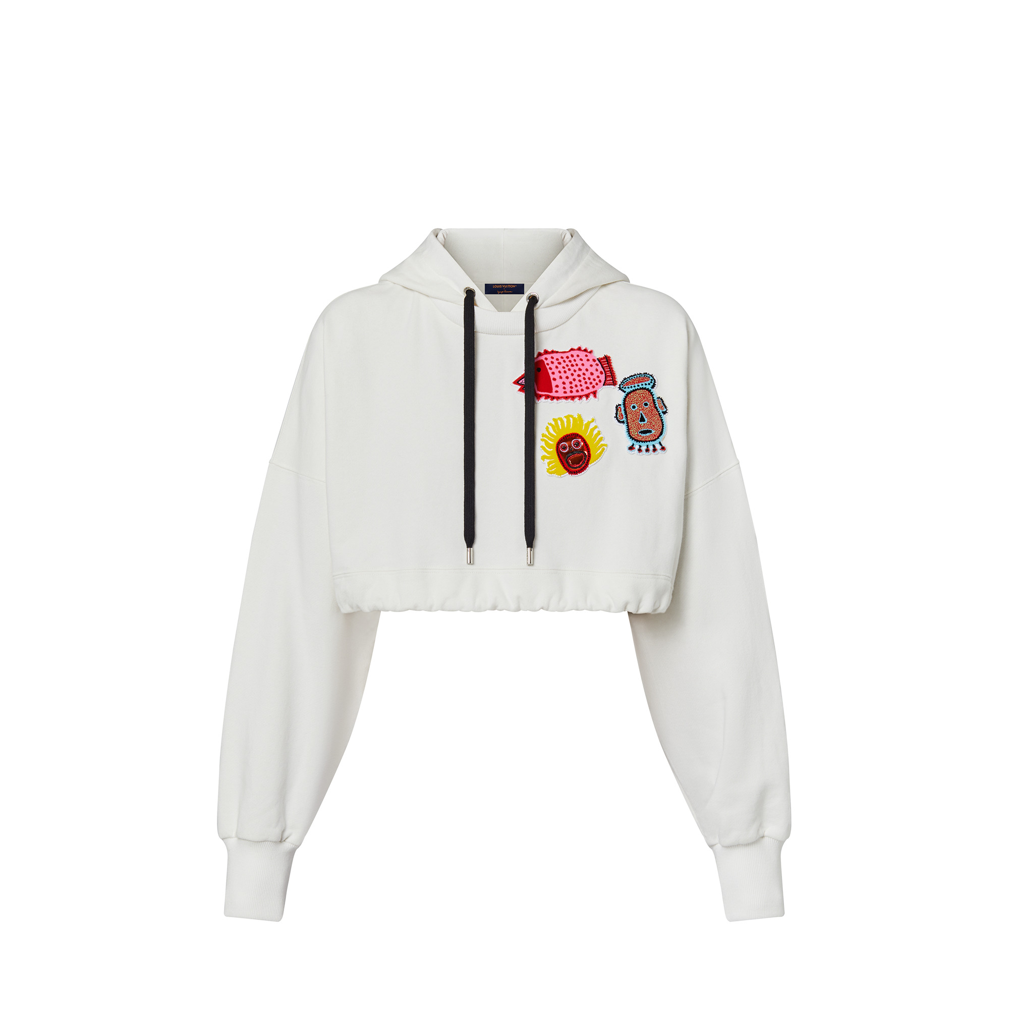 LV x YK Faces Patches Cropped Hoodie - 1