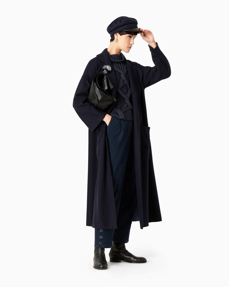 GIORGIO ARMANI Two-toned, double-faced cashmere long coat outlook