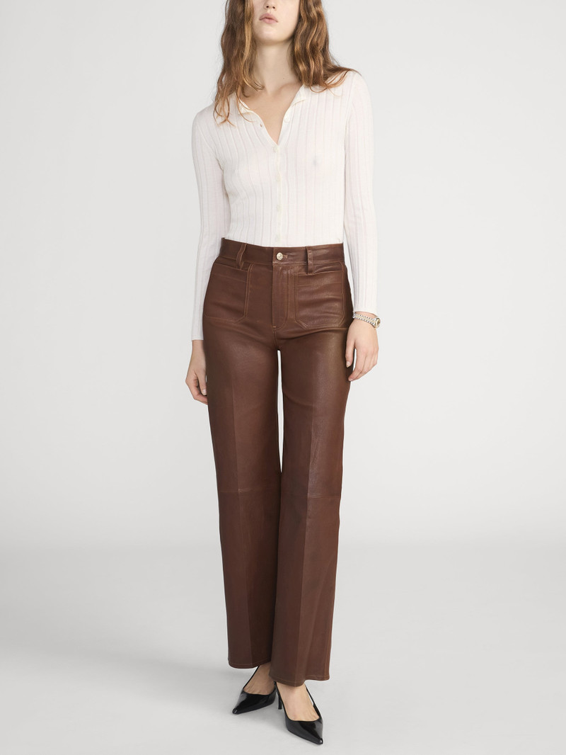 FRAME Le Slim Palazzo Modernist Pocket Leather outlook