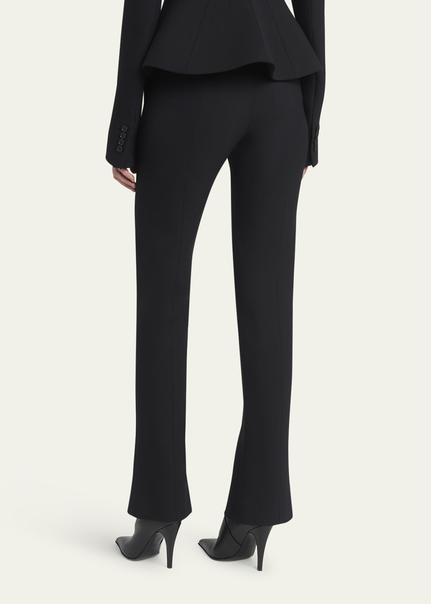 Wool-Silk Flare Trousers - 3
