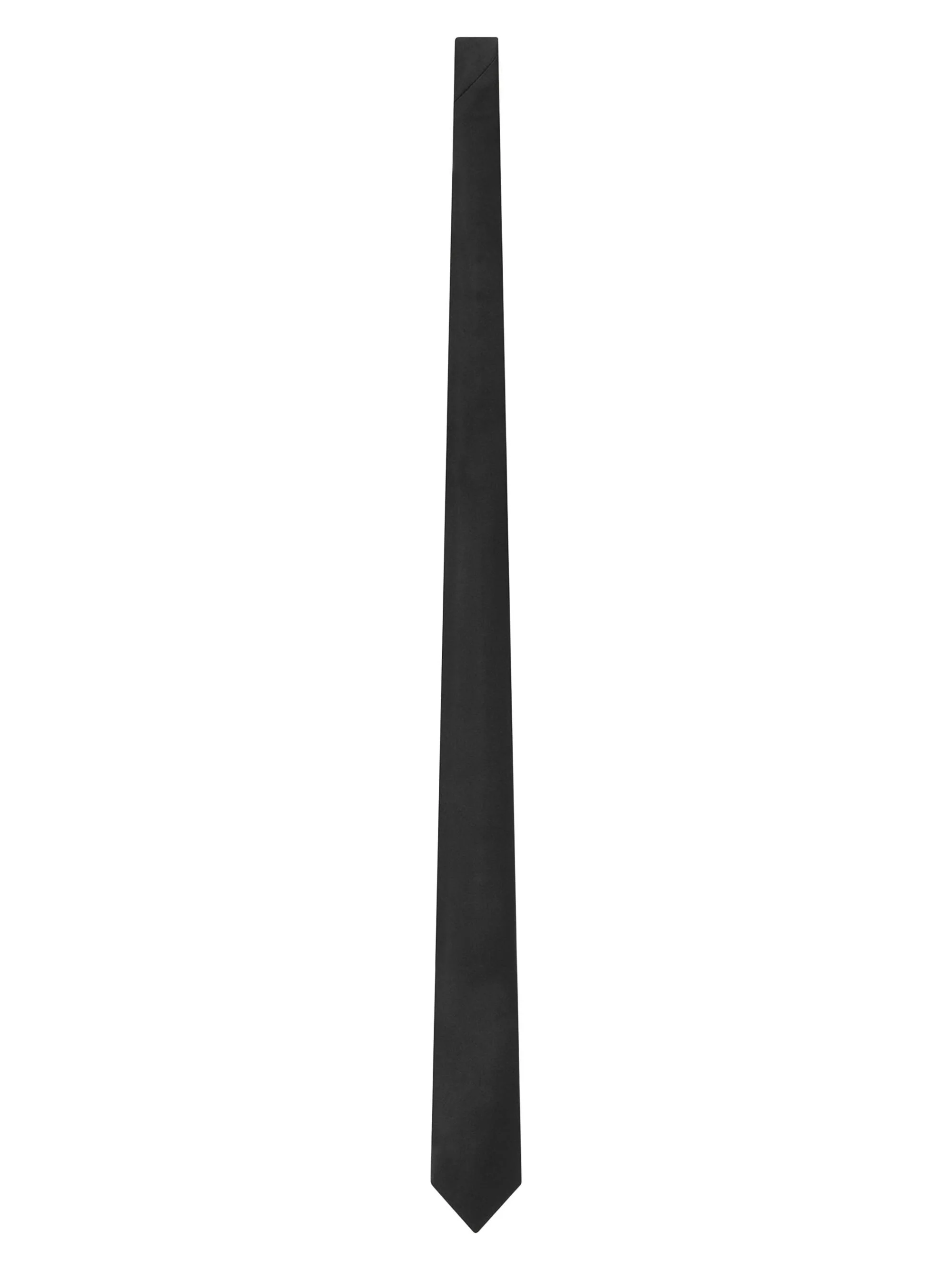 Men's Tie in Silk Satin - Black - 1