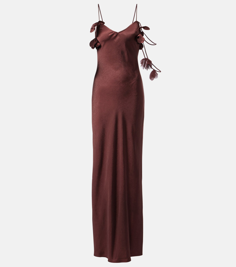 Embellished satin gown 1