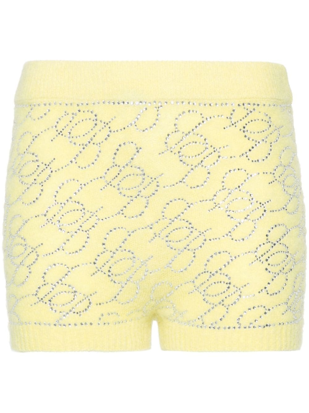 crystal-embellished knitted shorts - 1