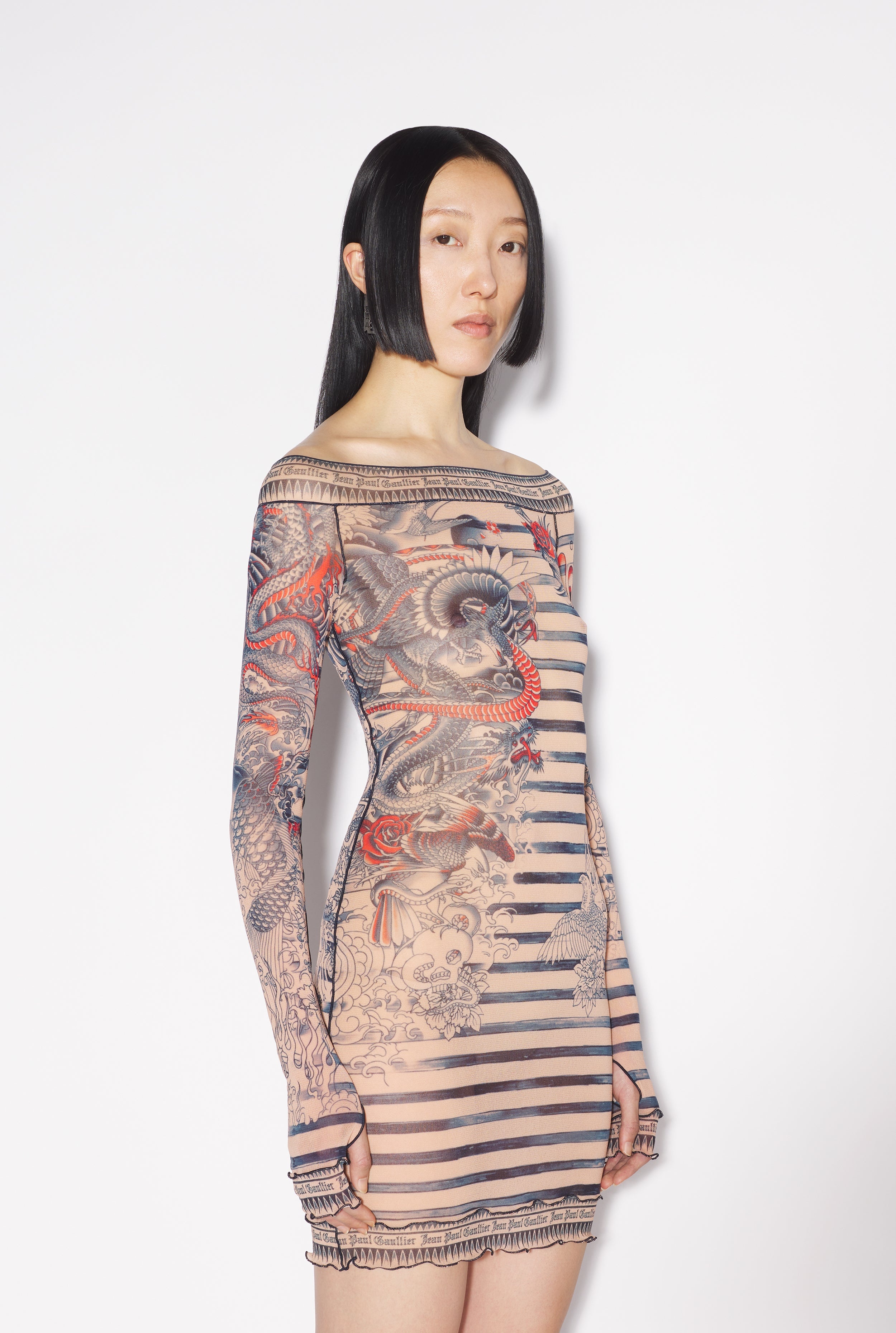 THE SHORT NUDE SAILOR TATTOO DRESS - 4