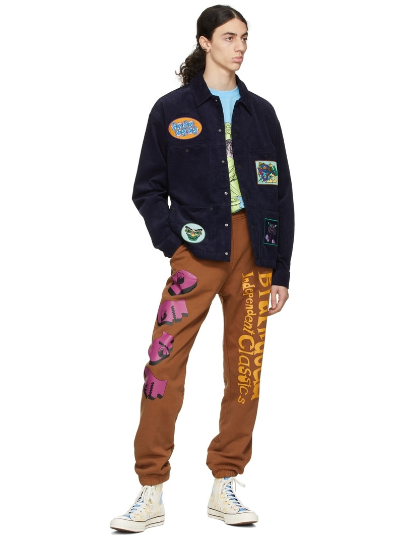 BRAIN DEAD Brown Independent Classics Lounge Pants outlook