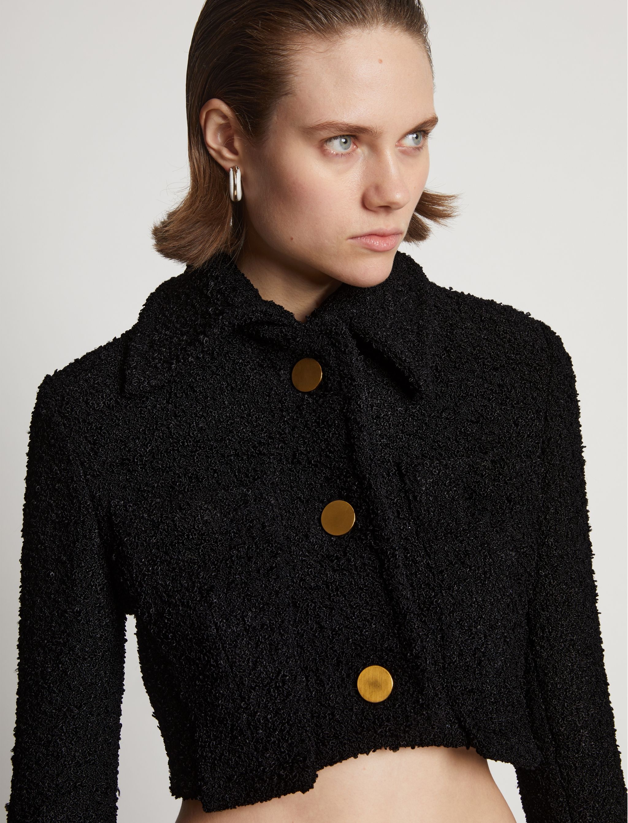 Stretch Boucle Crop Jacket - 6