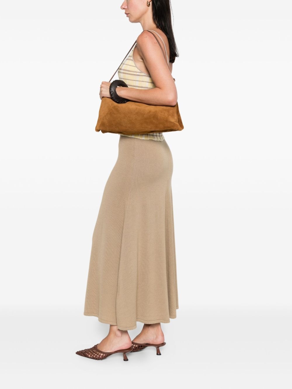 Harlow knotted-strap suede shoulder bag - 2