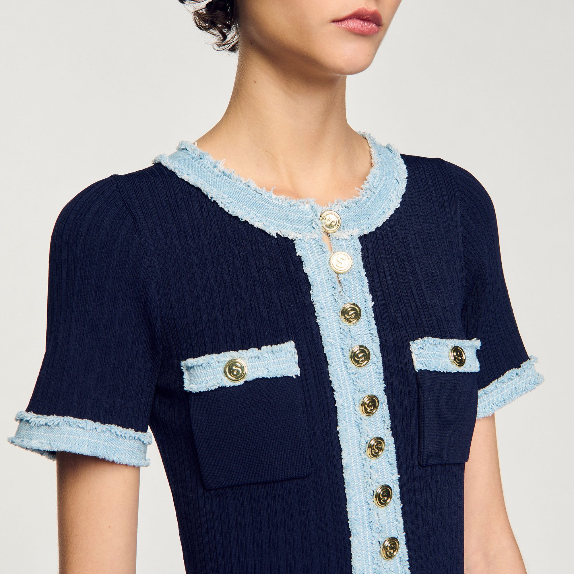 KNIT AND DENIM MAXI DRESS - 3