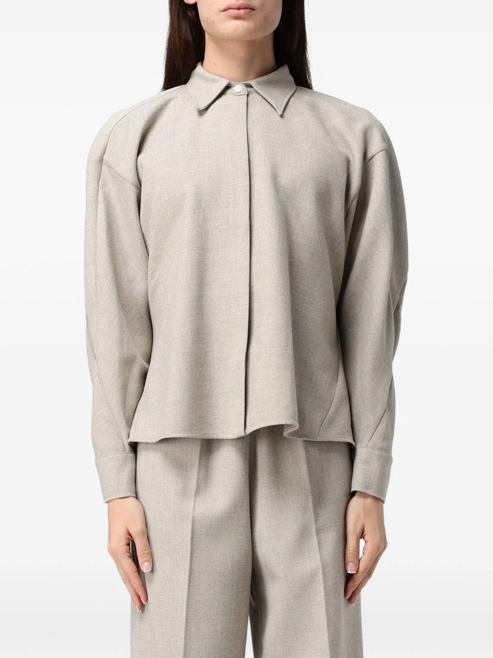 concealed-button shirt - 1