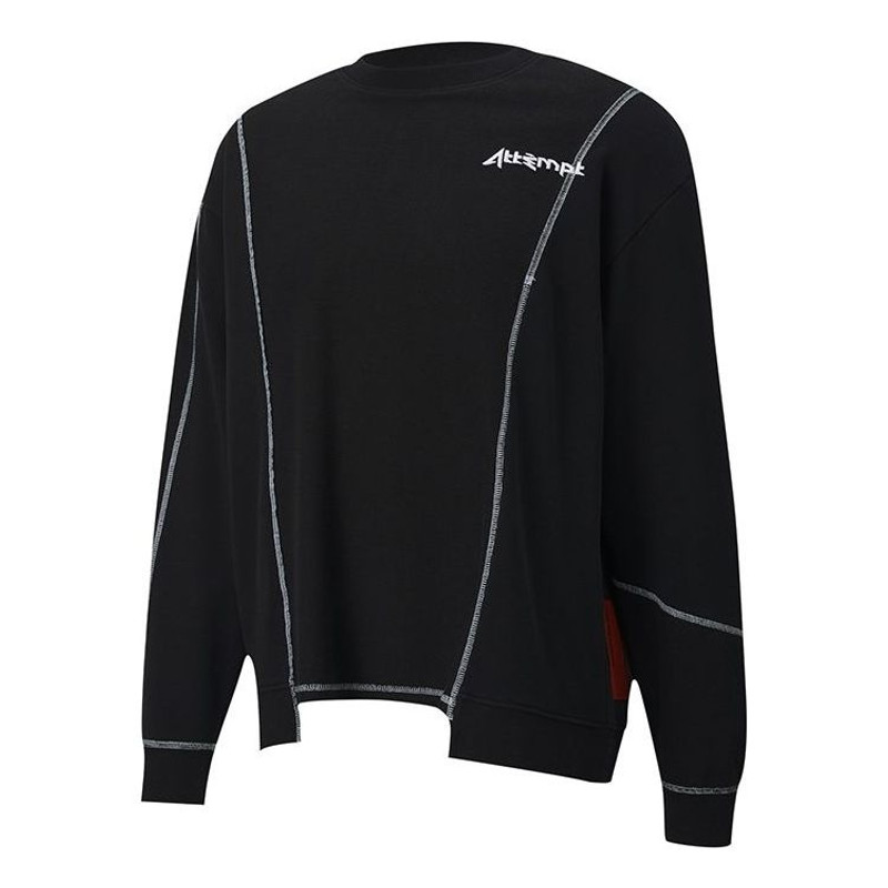 PUMA x ATTEMPT Crossover Casual Round Neck Contrasting Colors Long Sleeves Black 598272-01 - 1