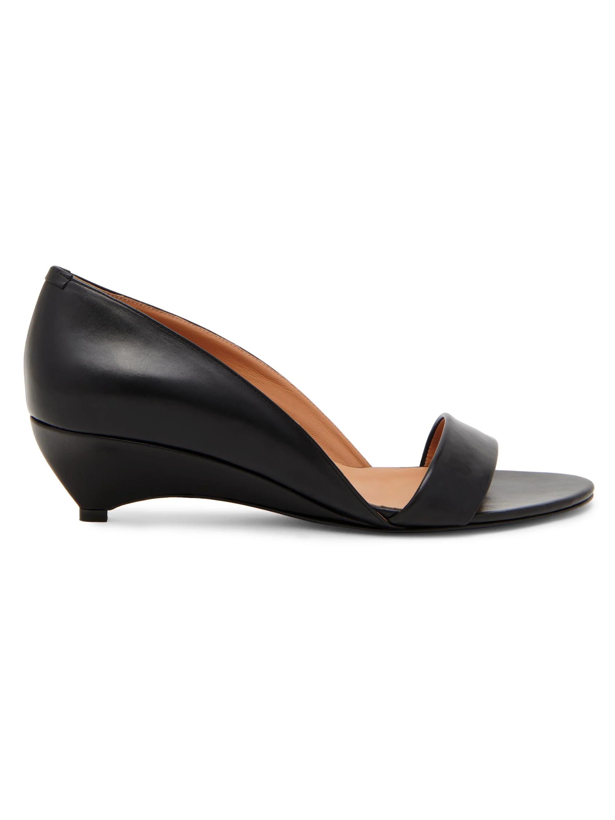 Women's 45MM Leather Wedge Sandals - Black - 1