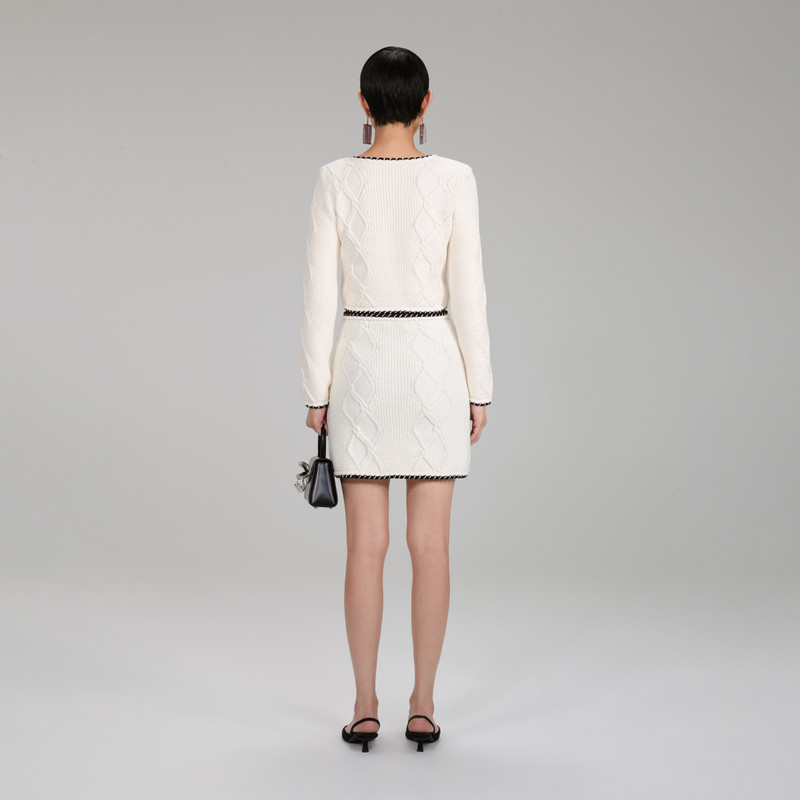 self-portrait Cable Knit Mini Skirt outlook