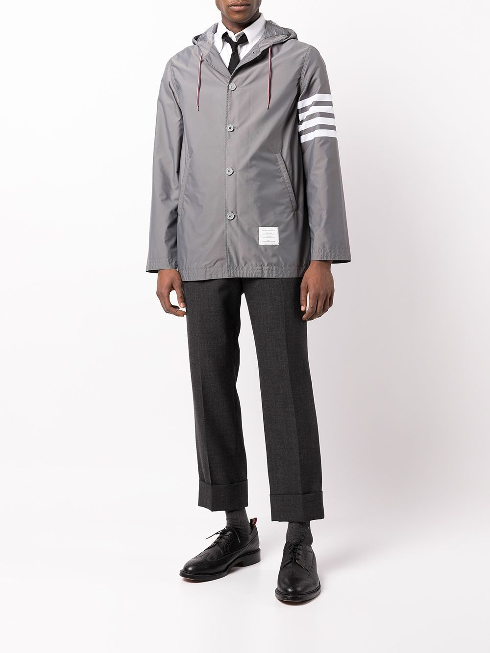 4-Bar stripe anorak coat - 2