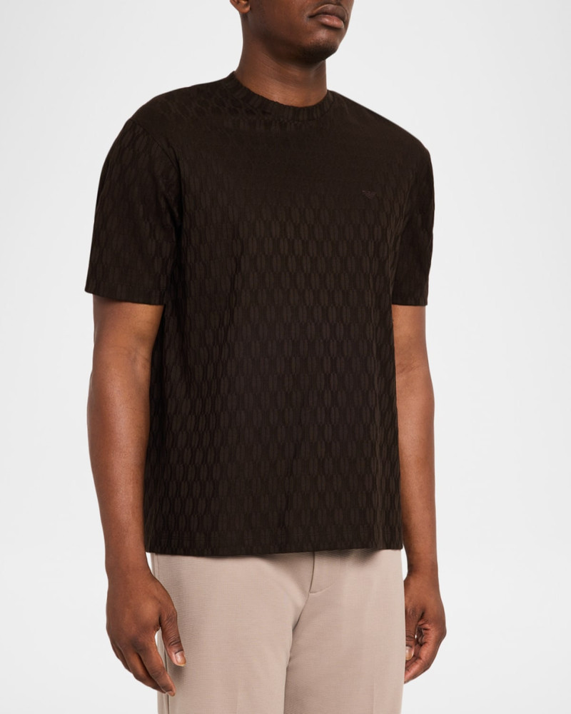 Men's Cotton Jacquard Eagle Logo Crewneck T-Shirt 4
