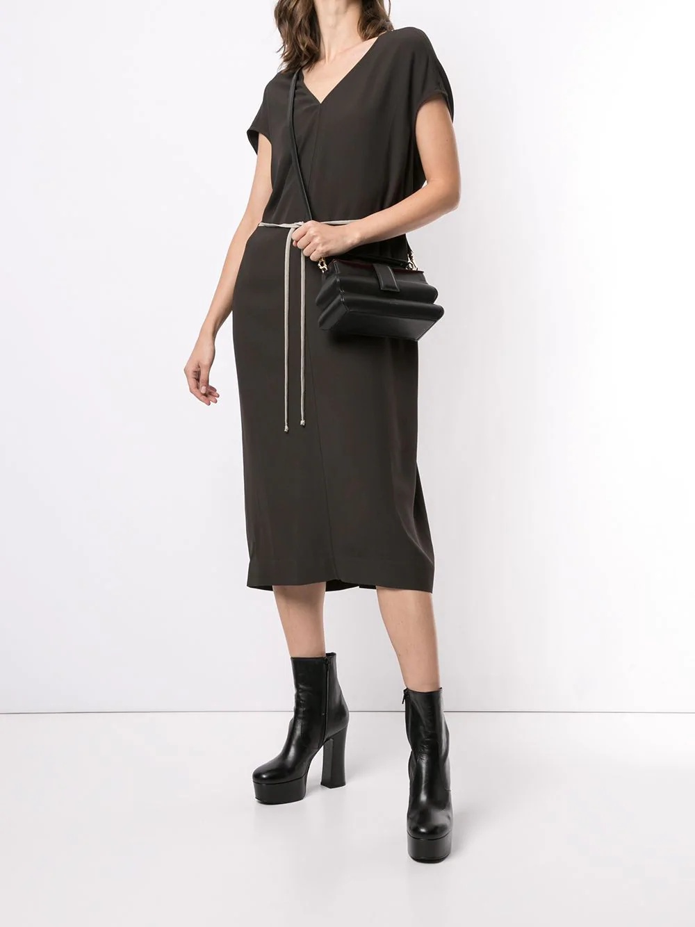 drawstring-waist dress - 2