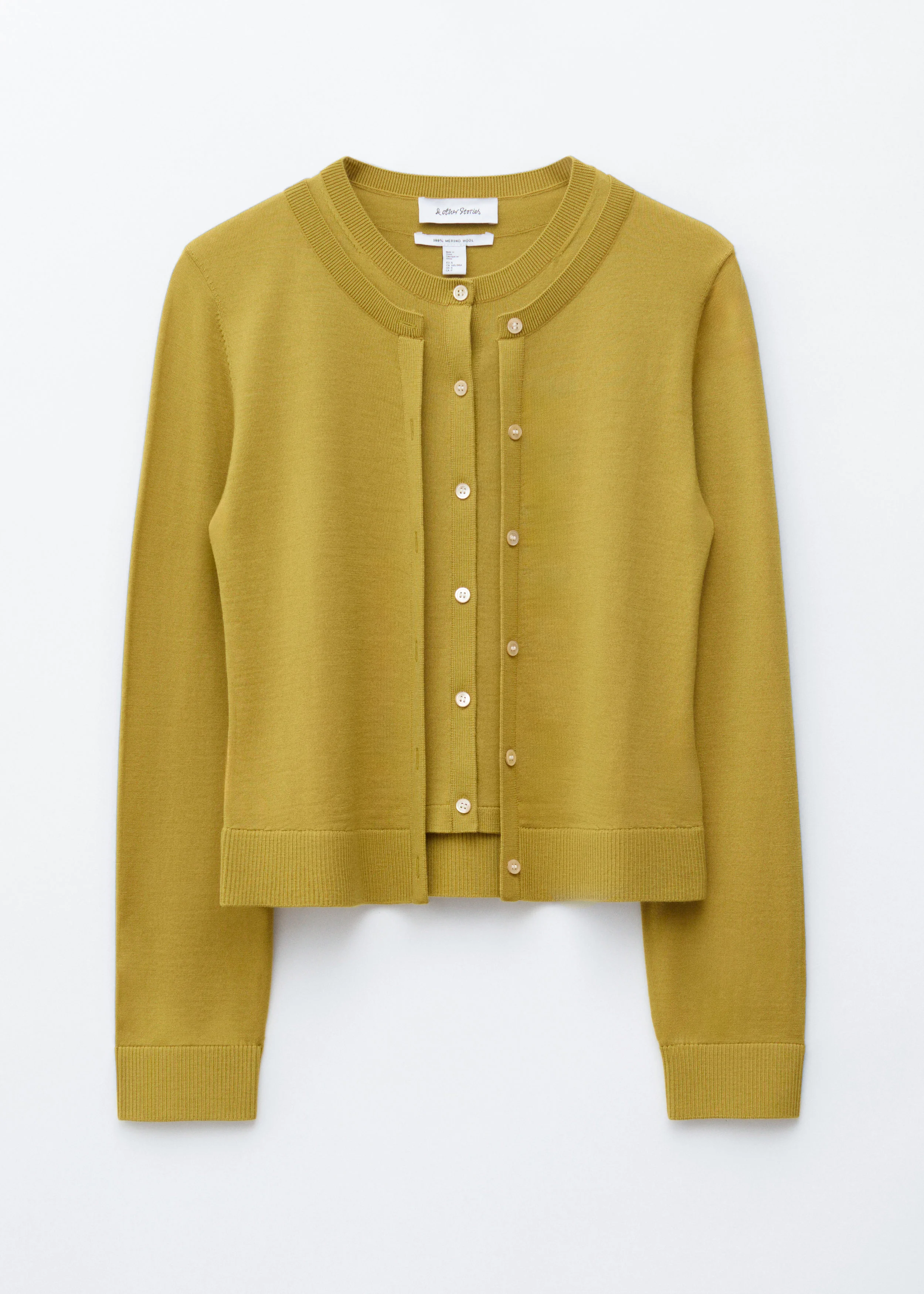 Double-Layer Merino Wool Cardigan - 1