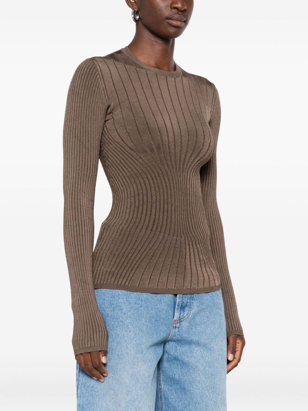 ribbed round-neck sweater - 3