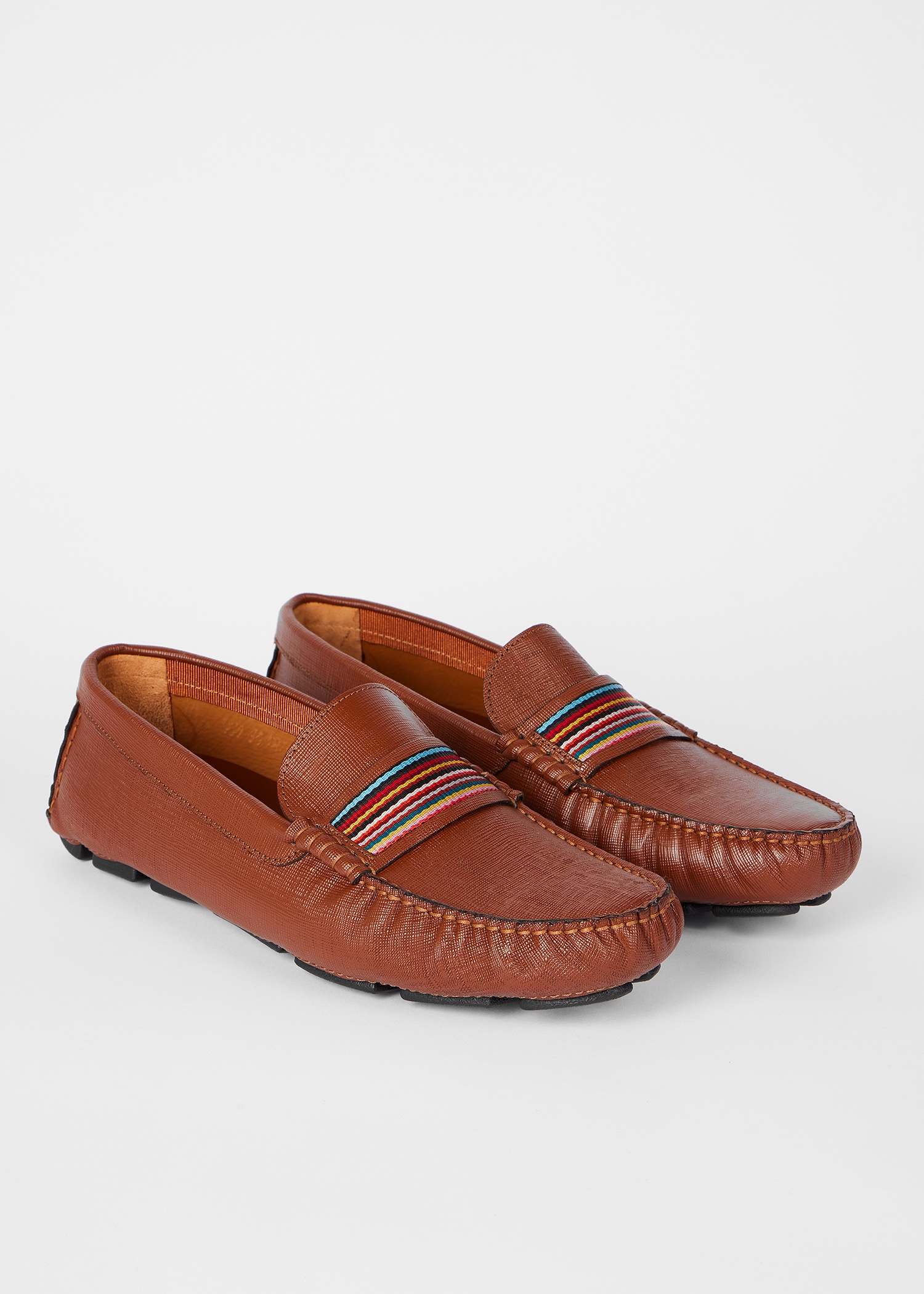 Tan Leather 'Colima' Driving Loafers - 2