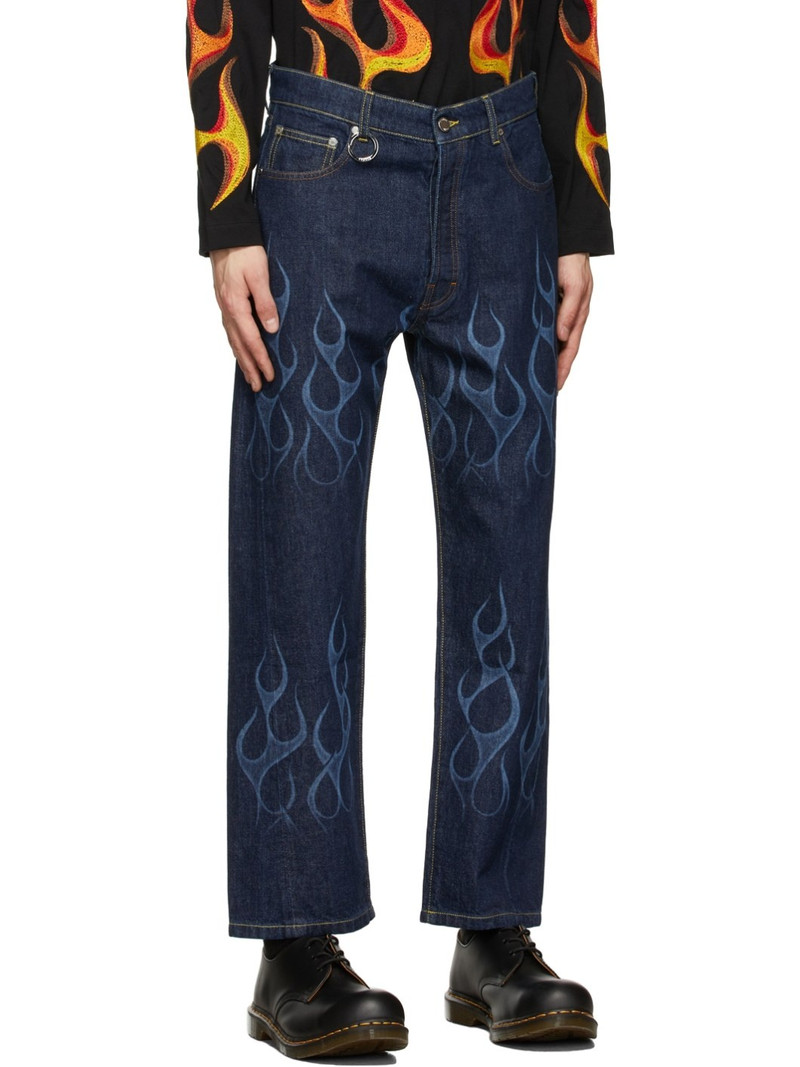 Indigo Flaming Denim Jeans 2