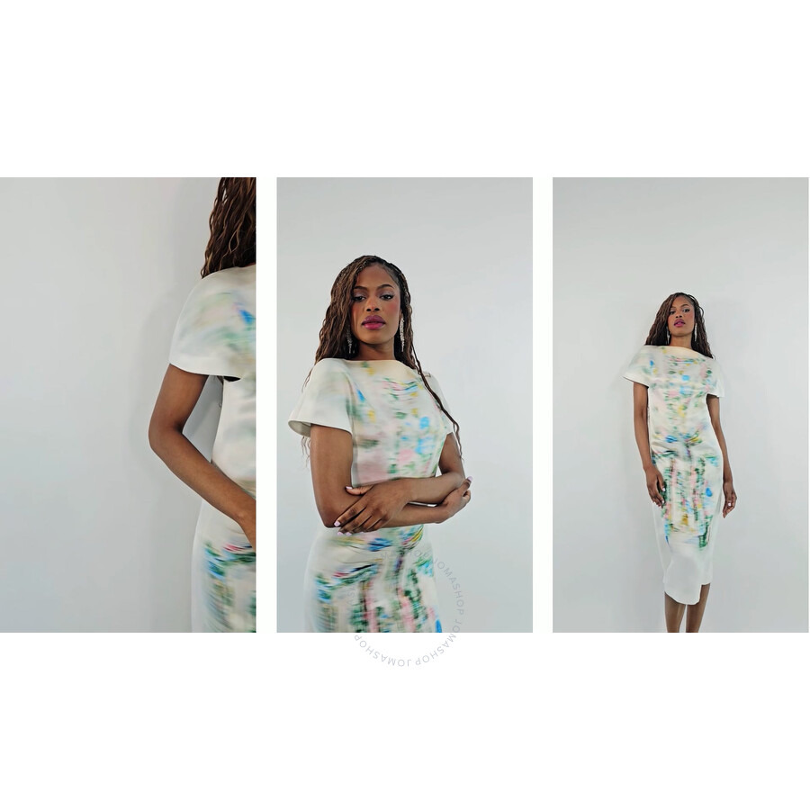 Loewe Attern-Printed Short-Sleeved Silk Dress - 3