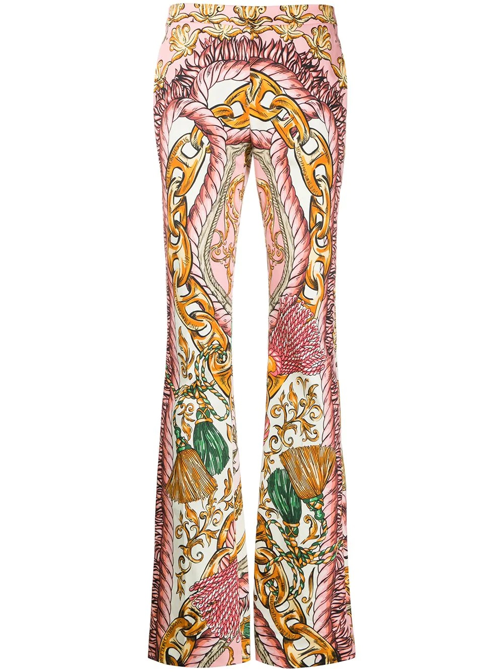 high-waisted graphic-print trousers - 1