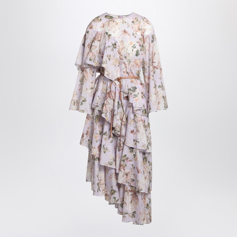 Zimmermann ACACIA MIDI DRESS WITH FLORAL PATTERN