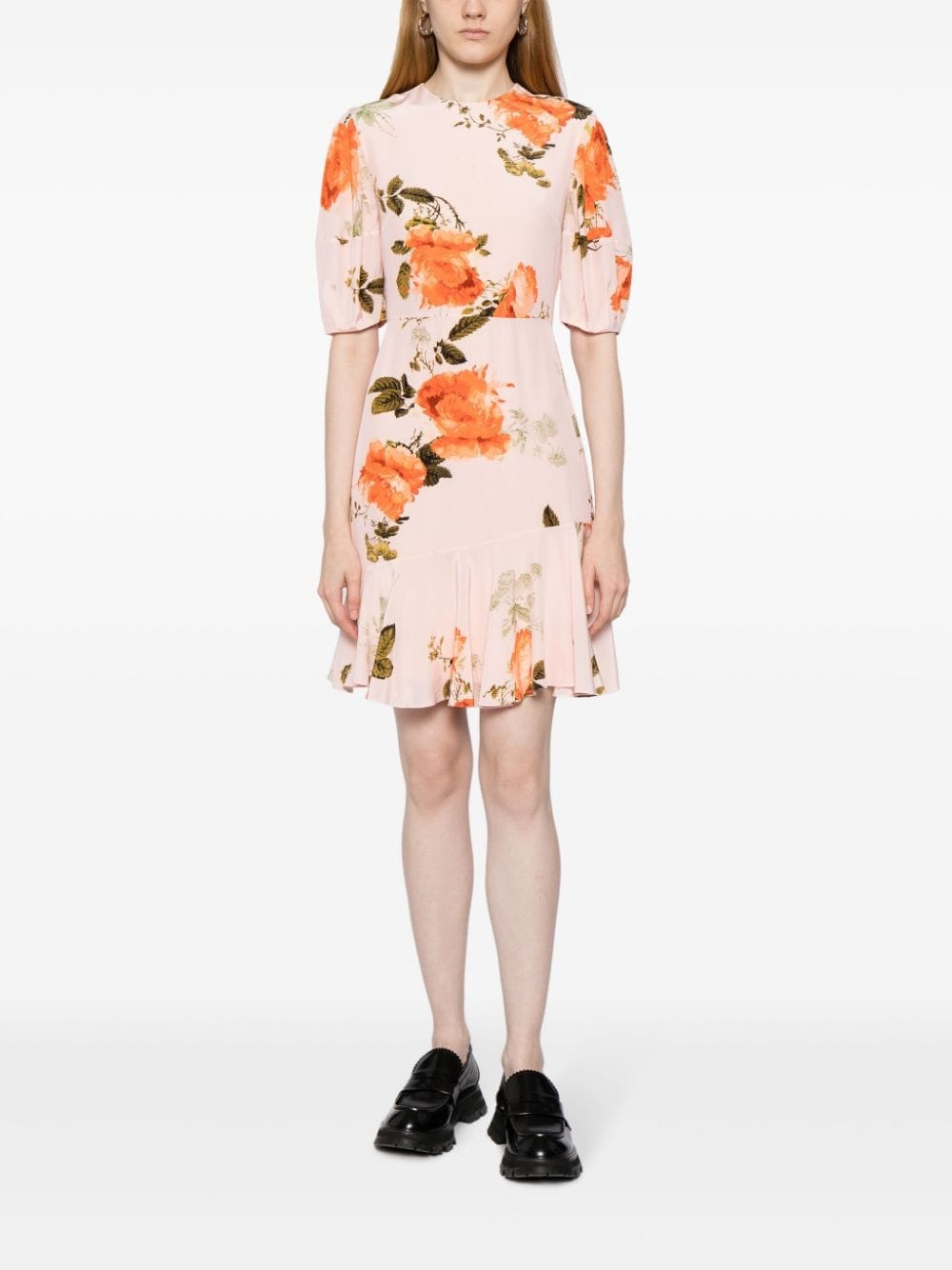 floral-print silk minidress - 2