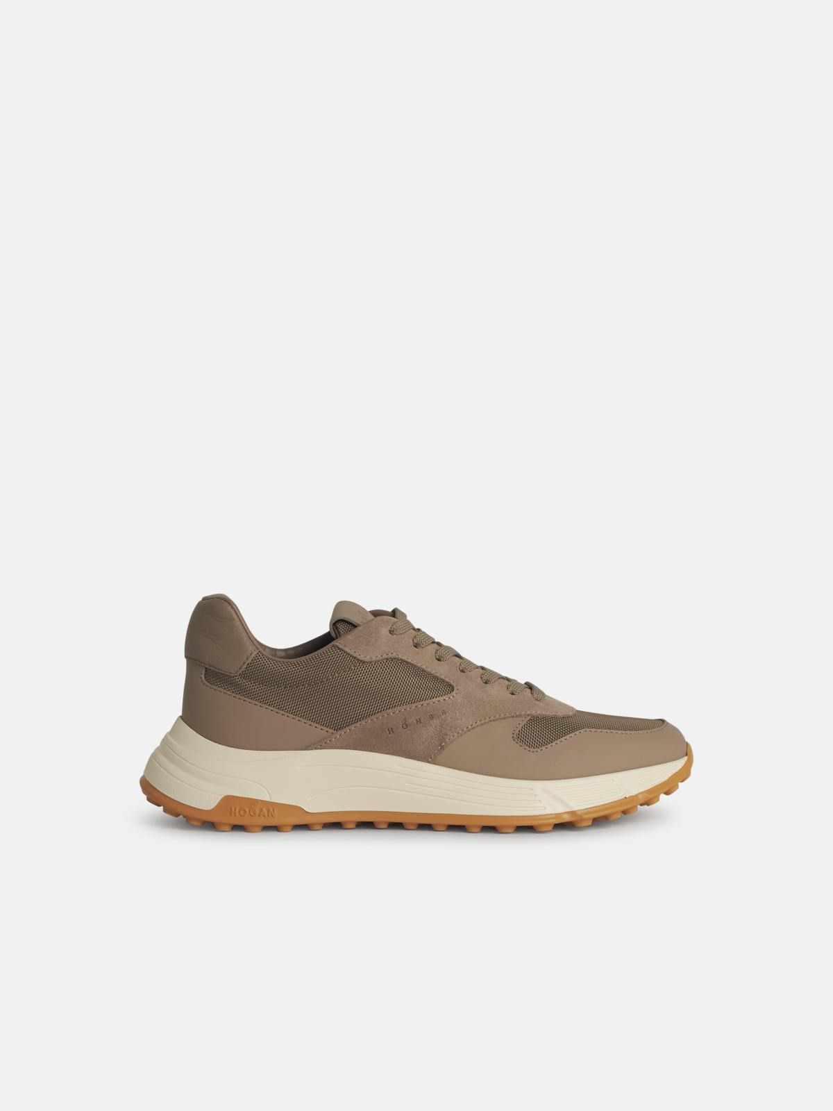 'HYPERLIGHT' BEIGE LEATHER SNEAKERS - 1