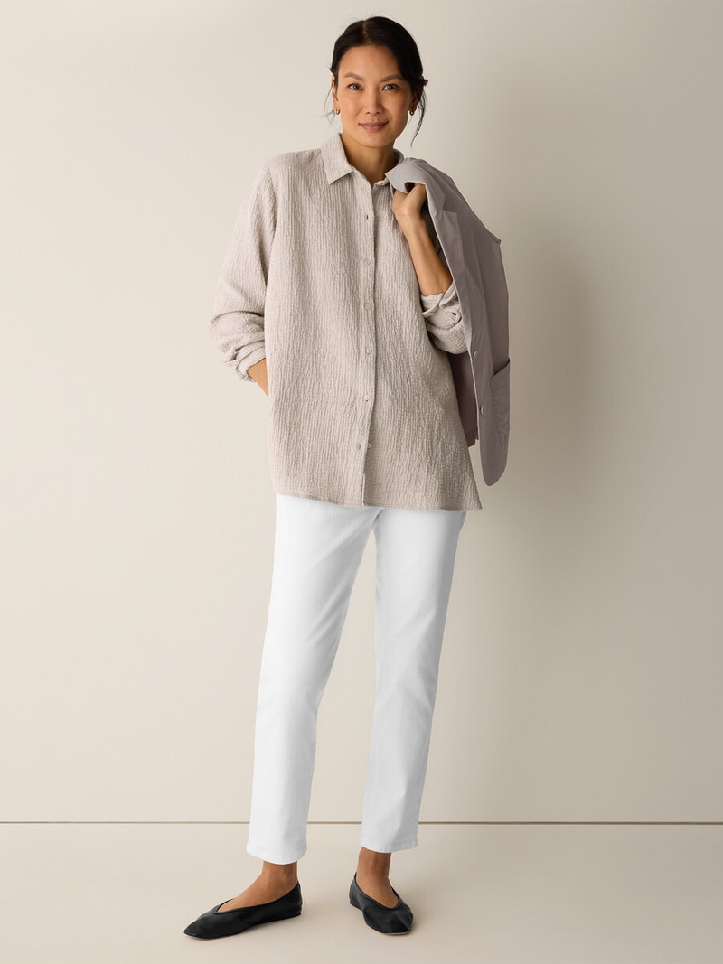 EILEEN FISHER Organic Cotton Doubleweave Classic Collar Shirt outlook