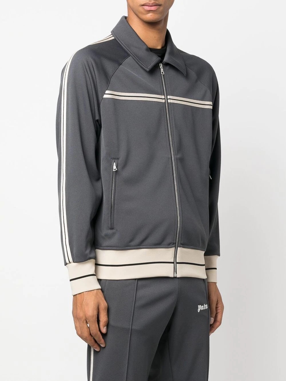 tape-trim track sweatshirt - 3