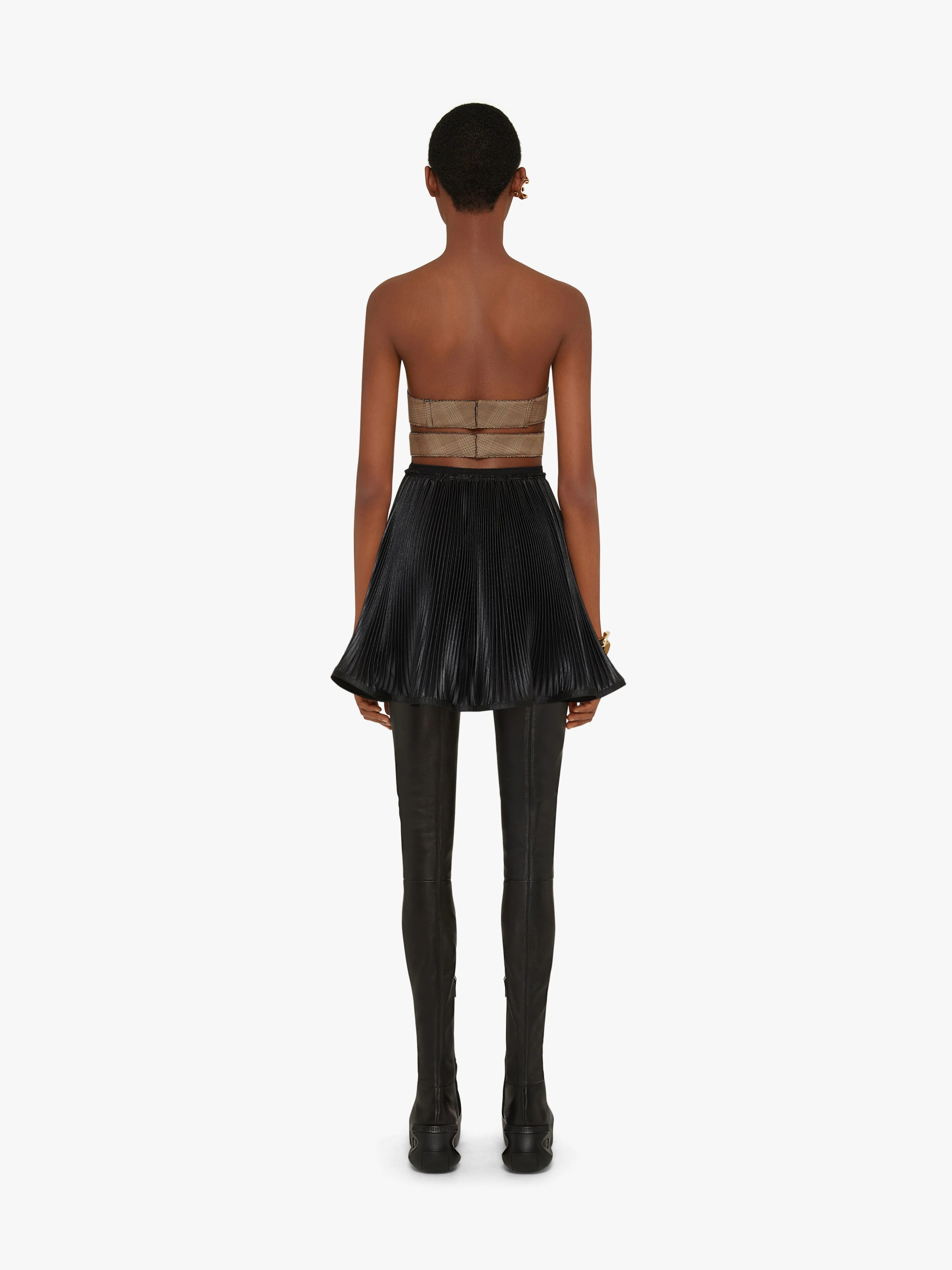 MINI SKIRT IN JERSEY WITH PLEATS - 4