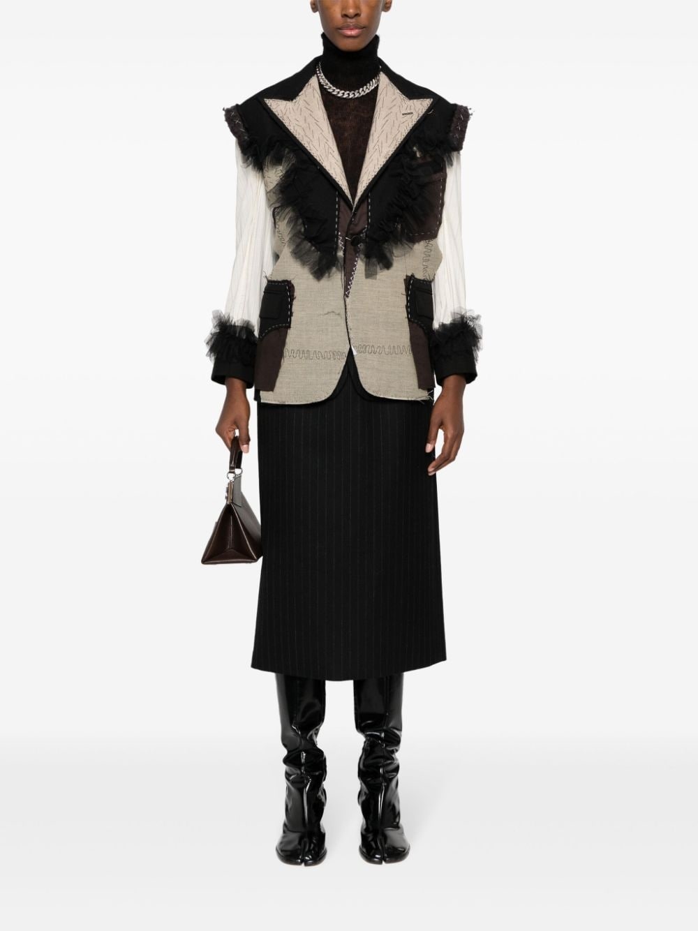 deconstructed-design single-breasted blazer - 2