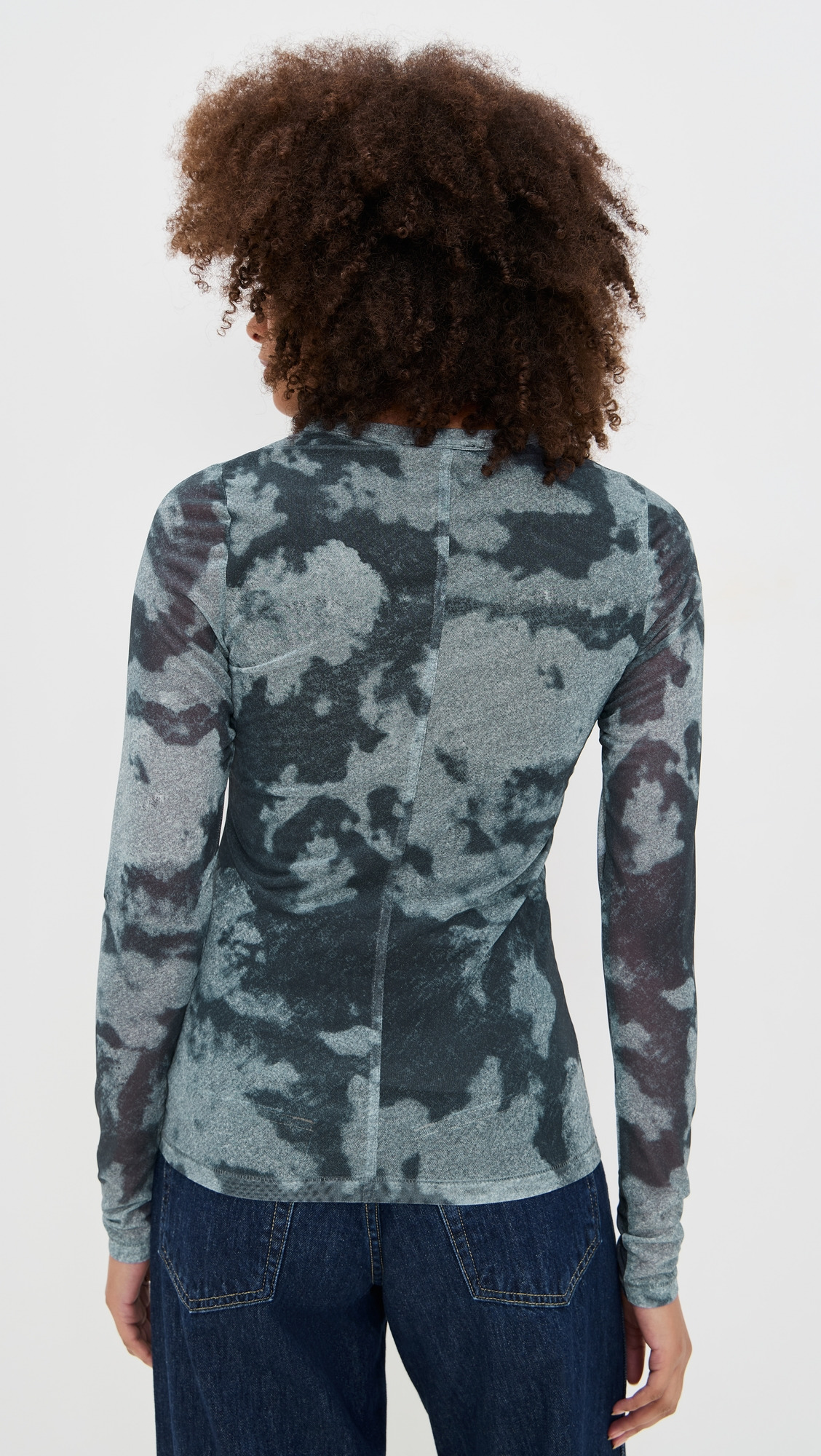 Yana Printed Mesh Long Sleeve Tee - 2