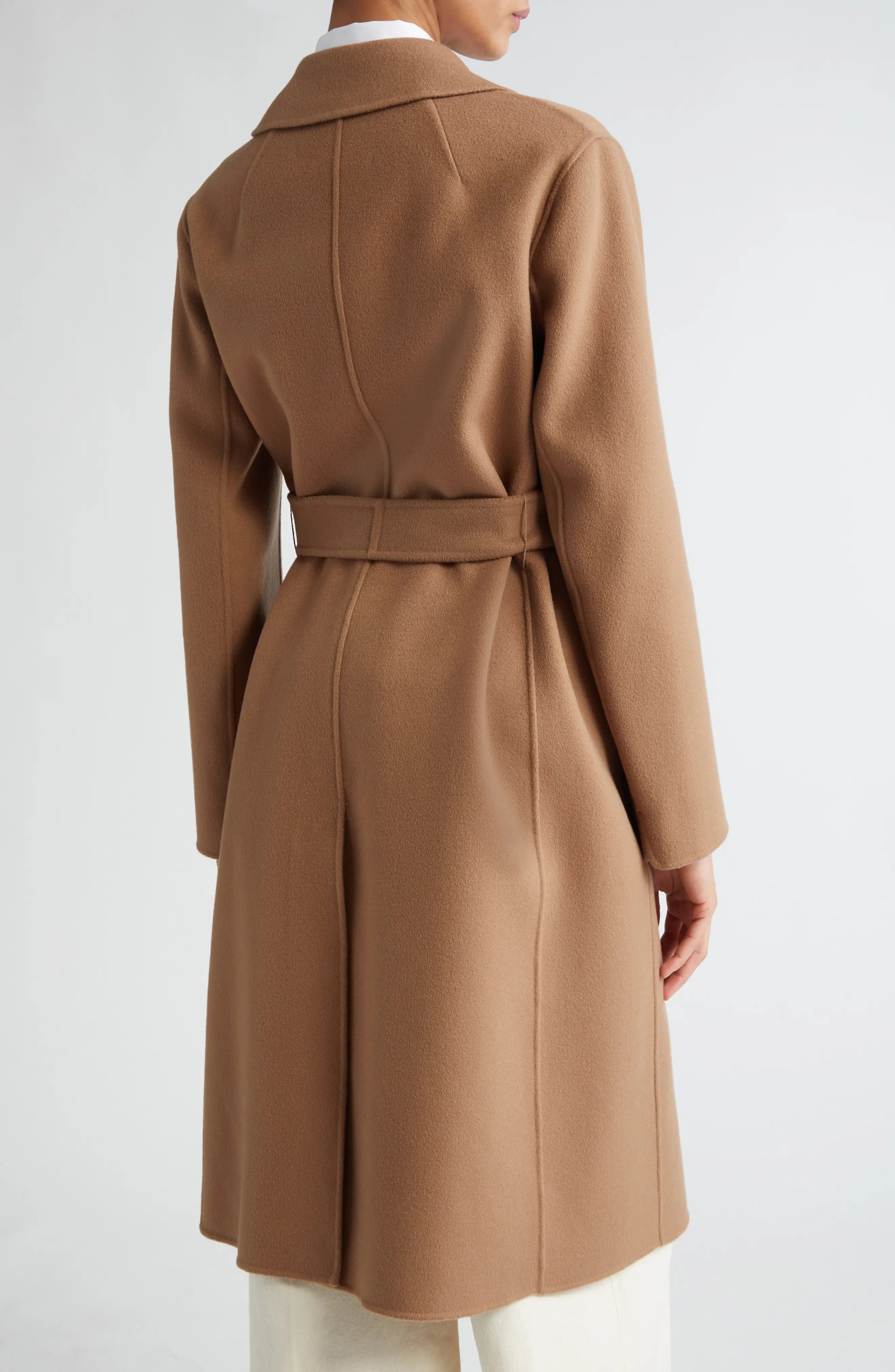 Pauline Belted Double Face Virgin Wool Wrap Coat - 2