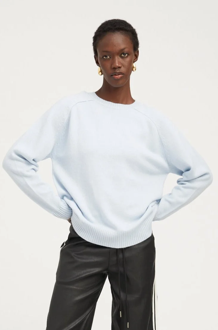 BABY BLUE CASHMERE BOYFRIEND SWEATER - 1