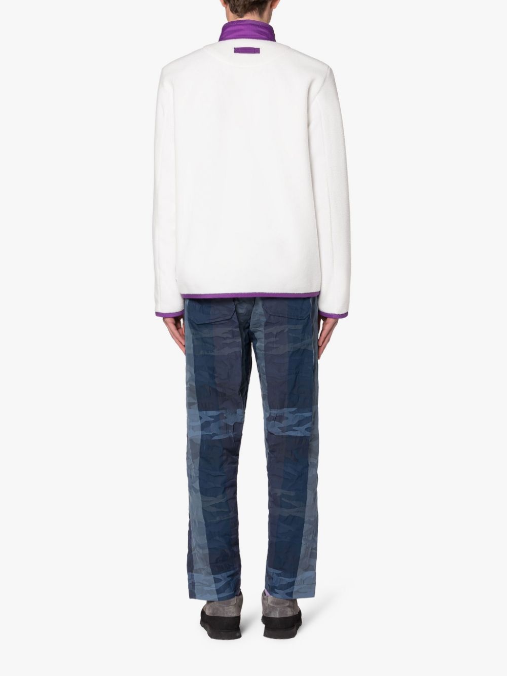 PURPLE & WHITE ZIP-UP FLEECE JACKET - 3