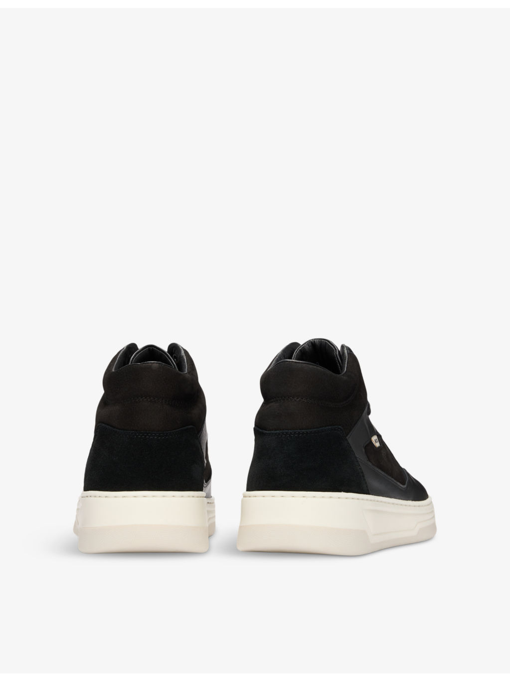 Branded-tongue leather high-top trainers - 5