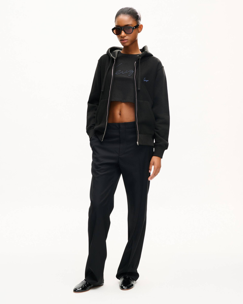 KENZO 'KENZO Signature' embroidered zip-up hoodie in cotton outlook