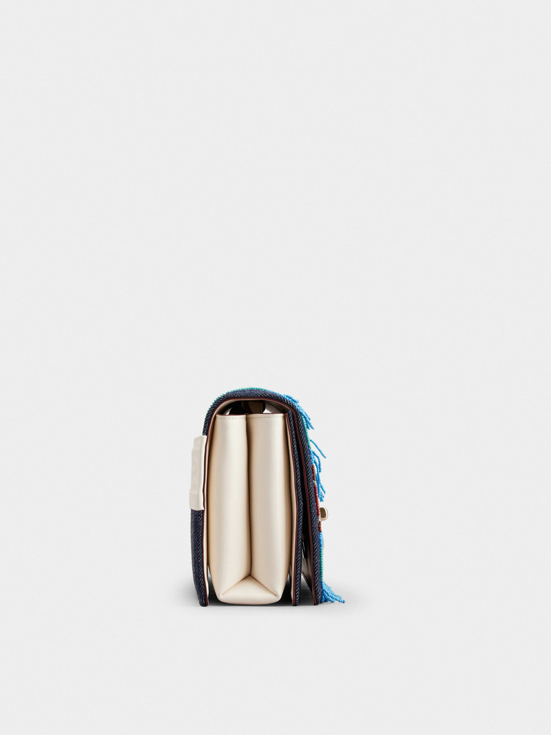 Viv' Choc Ikat Beads Bag in Denim 3