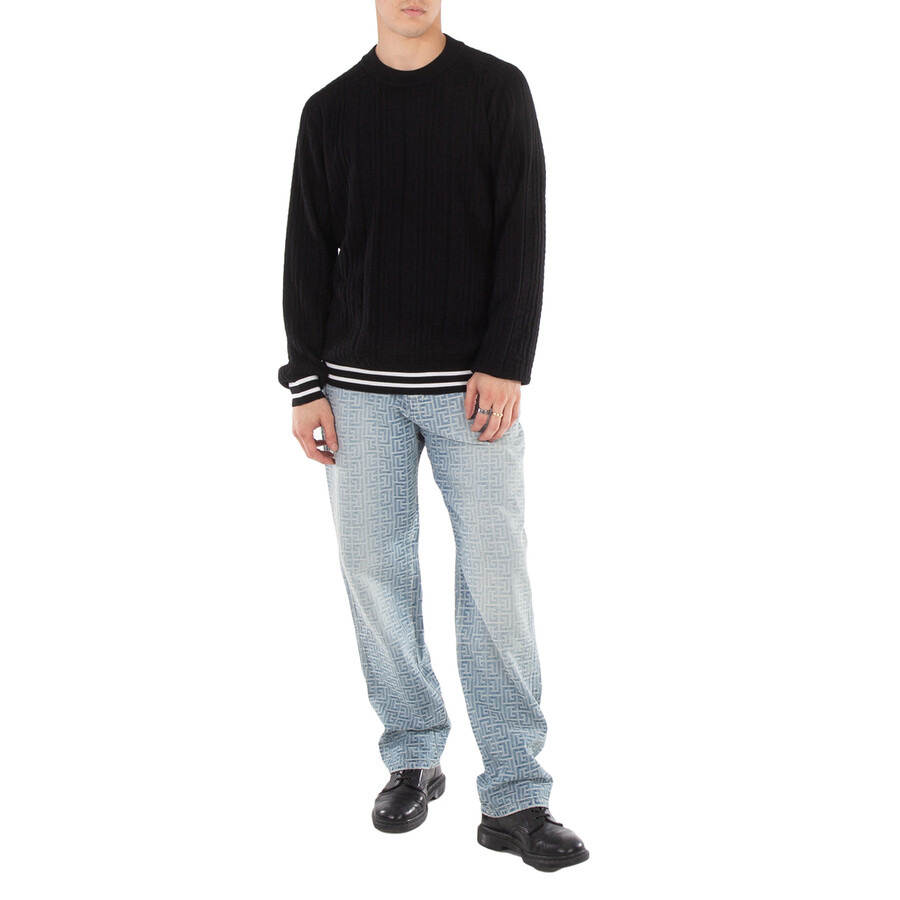 Balmain Patterned-Jacquard Merino Jumper - 6