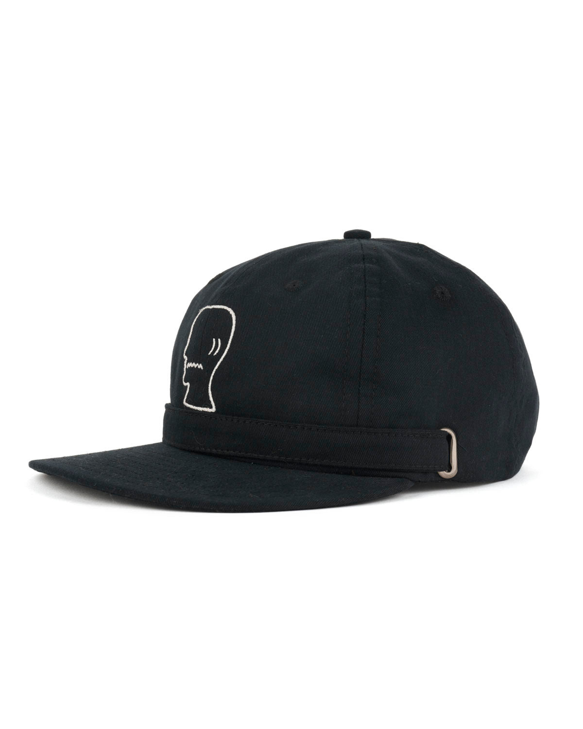 Extended Strap 6 Panel Logohead Hat - Black - 2