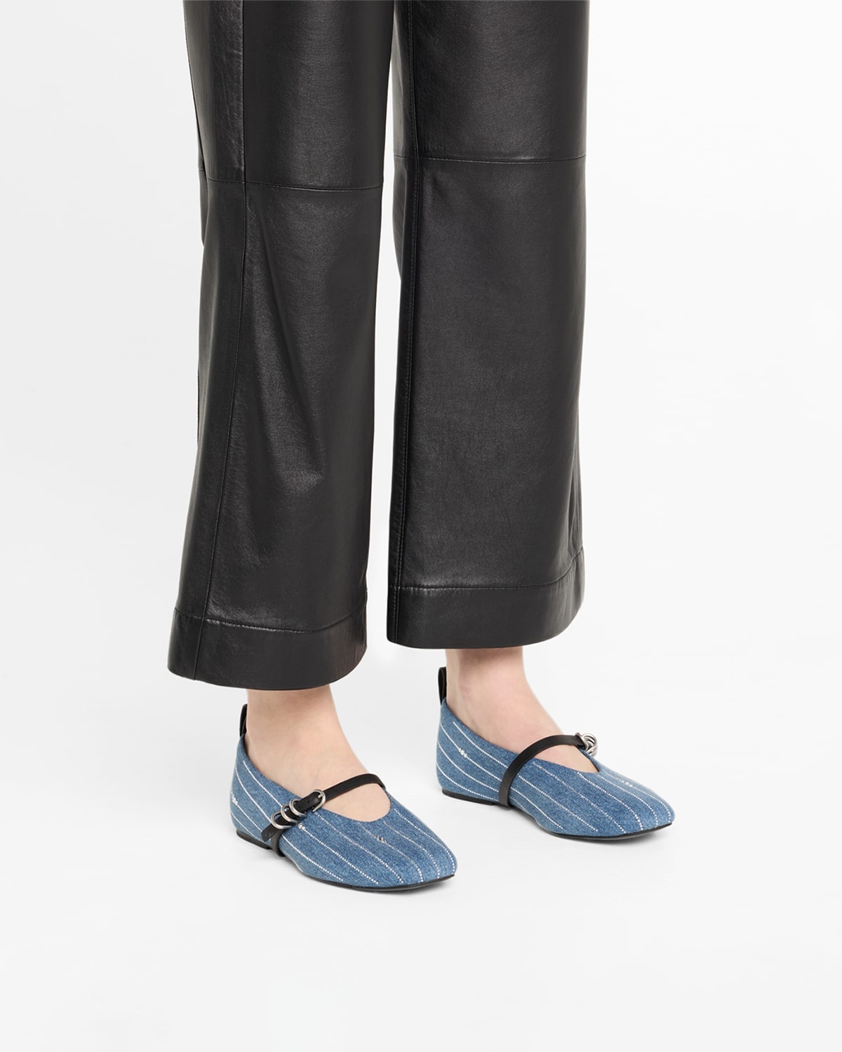 Spire Mary Jane Flats in Denim - 2