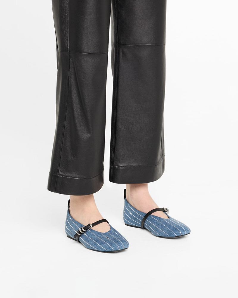 rag & bone Spire Mary Jane Flats in Denim outlook